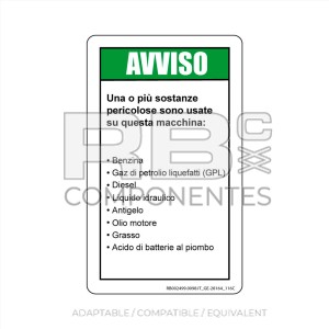 DECAL COMPATIBLE WITH GE 28164 116C ITALIAN