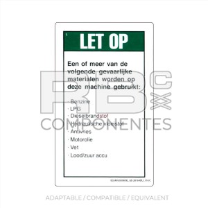 DECAL COMPATIBLE WITH GE 28164 116C DUTCH