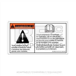 DECAL COMPATIBLE WITH GE 28236 FRENCH