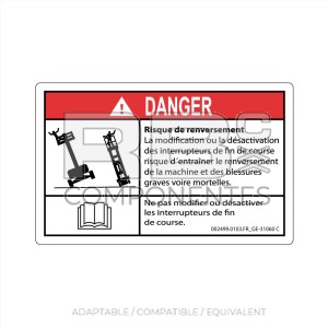DECAL COMPATIBLE WITH GE 31060 FRENCH