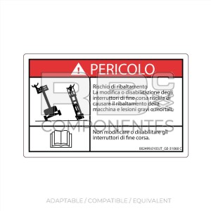 DECAL COMPATIBLE WITH GE 31060 ITALIAN