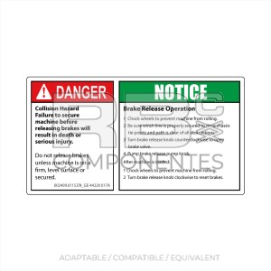 ADH RIESGO COLISION + LIBERACION FRENOS 165X90mm