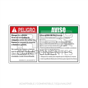 ADH RIESGO COLISION + LIBERACION FRENOS 165X90mm
