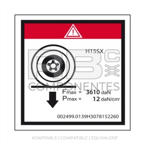 DECAL MAX LOAD ON WHEEL FOR 15SX