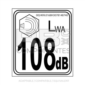 ACOUSTIC POWER LABEL 108dB