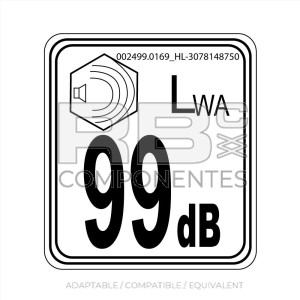 ACOUSTIC POWER LABEL 99dB (90X100mm)