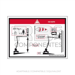 FLOOR HEIGHT + LOAD LABEL HL 18SPX