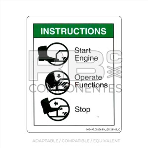 DECAL COMPATIBLE WITH GE 28165 C ENGLISH