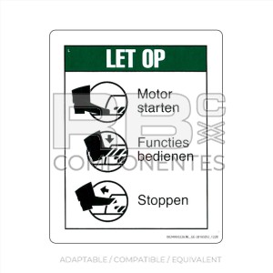 DECAL COMPATIBLE WITH GE 28165 C DUTCH