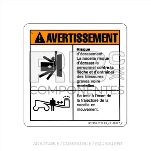 DECAL COMPATIBLE WITH GE 28177 FRENCH