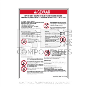 COMPATIBLE DECAL REF GE 32700 NL