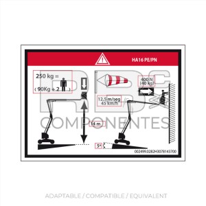 DECAL PLATFORM HEIGHT+LOAD
