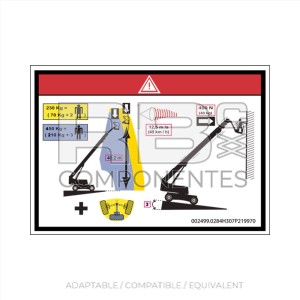 DECAL HEIGHT PLATFORM+LOAD FOR 43TPX