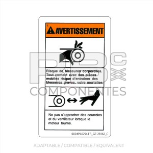 DECAL COMPATIBLE WITH GE 28162 C FRENCH