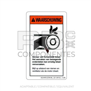 DECAL COMPATIBLE WITH GE 28162 C DUTCH