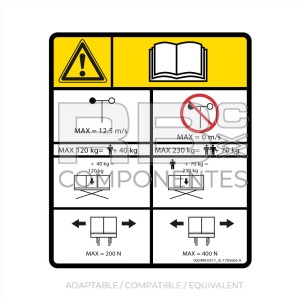DECAL MAXIMUM LOAD AND WIND COMPATIBLE 1930ES