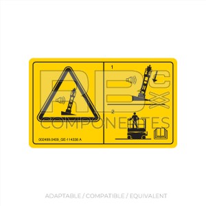 DECAL SYMBOL TIP OVER TILT ALARM