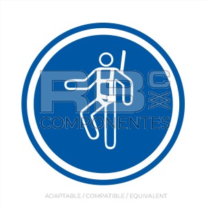 ADHOB02  NORMA EN ISO 7010  ADH. OBLIG. USO DECINTURON DE SEGURIDAD - 90x90mm