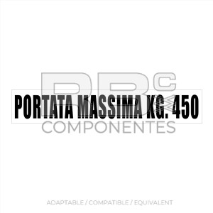 DECAL MAXIMUM LOAD 450KG ITALIAN