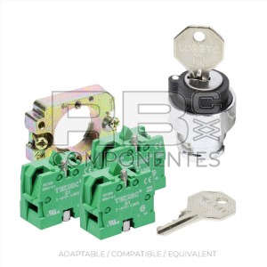 KEY SELECTOR 3 POSITIONS +SUPPORT+3CONTACT BLOCKS NO
